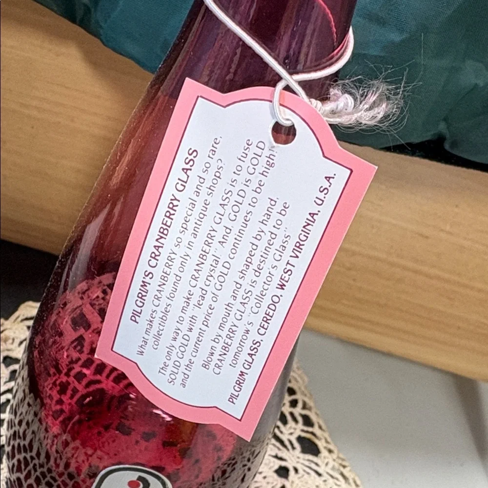 Elegant Vintage Cranberry Glass Vase by pilgrim